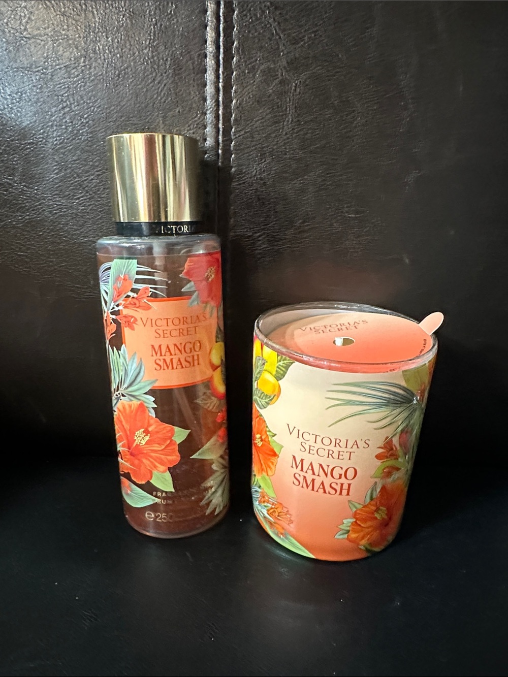 Victoria’s Secret Mango Smash Fragrance Mist (8.4 oz.)& Candle(9 oz.), New
